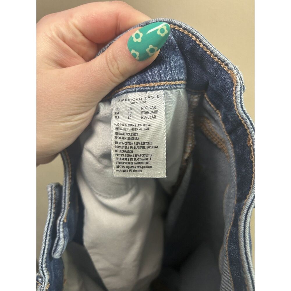 American Eagle Next Level Stretch Skinny Jeans Women's Size 10 Regular Blue - Picture 7 of 9